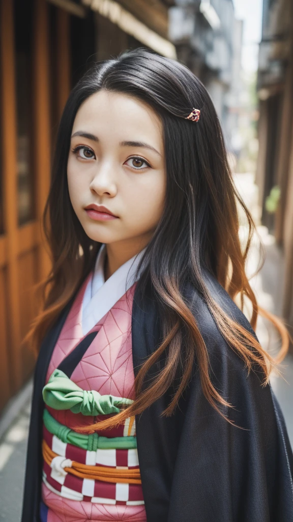 Cute Japanese woman, (), (Very cute face: 1.3), White moist skin, Looking at the camera, Melancholy expression,
BREAK,
Idol,
BREAK,
(Wearing cute kimono: 1.3), (Highly revealing kimono), Very large earrings, Short length,
BREAK,
(Fighting pose: 1.3),
BREAK,
(Long hair), (Pink hair: 1.2), (Wavy hair), (Gradient hair: 1.3), (Red hair at the ends),
BREAK,
(Realistic: 1.3), Masterpiece, Perfect lighting, (Ultra-high resolution), (8K), (Highly detailed: 1.4), (From the front), (Full body: 1.3), (Symmetrical: 1.2),
BREAK,
(Japanese city streets: 1.2),
BREAK,
(Demon Slayer: 1.4),
BREAK,
(Kasumi Arimura: 1.4),