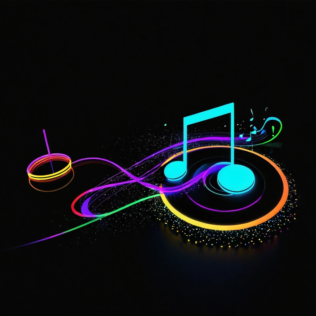 music、Background Black、neon