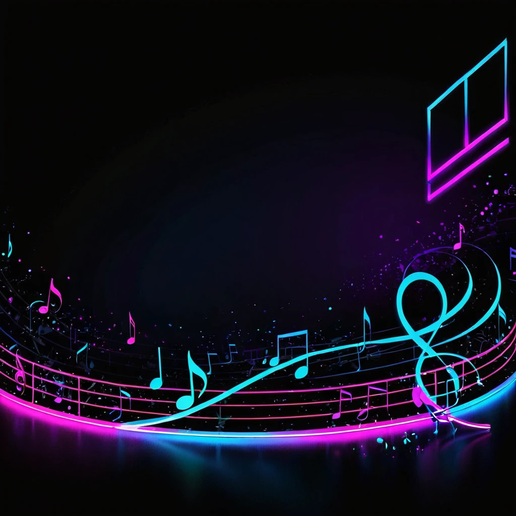 music、Background Black、neon