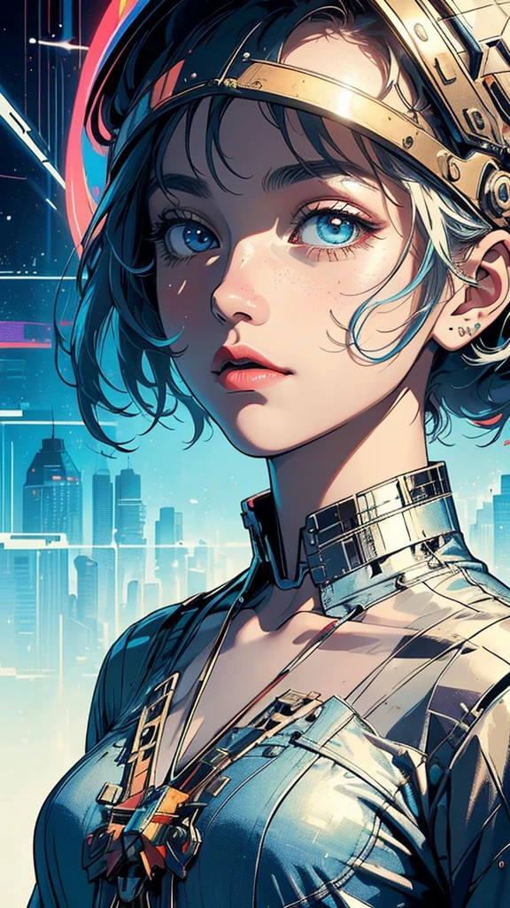 (((masterpiece, highest quality))),(((solo:1.2))),(((1girl:1.2))),32k wallpaper, very detailed, poster, vintage science fiction,(((((geometric cinematic movie poster))))), (bauhaus), shape,(((abstract))),(mid century modern),movie poster,(((((portfolio))))),(((((Close-up))))),(((((bust up))))),((((more various angle)))),(((highlight))),Vast landscape,((((heterochromia)))),(((complete. detailed face))),(((Extremely talented))),(((most complecated machine))),Colorful color scheme