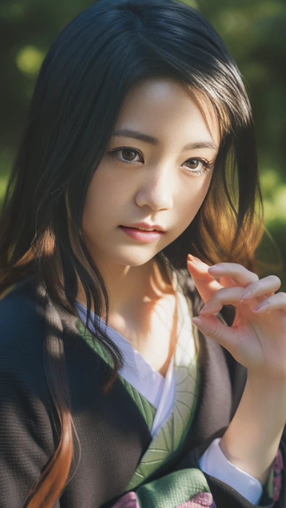 Cute Japanese woman, (), (Very cute face: 1.3), White moist skin, Looking at the camera, Melancholy expression,
BREAK,
Idol,
BREAK,
(Wearing cute kimono: 1.3), (Highly revealing kimono), Very large earrings, Short length,
BREAK,
(Fighting pose: 1.3),
BREAK,
(Long hair), (Pink hair: 1.2), (Wavy hair), (Gradient hair: 1.3), (Red hair at the ends),
BREAK,
(Realistic: 1.3), Masterpiece, Perfect lighting, (Ultra-high resolution), (8K), (Highly detailed: 1.4), (From the front), (Full body: 1.3), (Symmetrical: 1.2),
BREAK,
(Japanese city streets: 1.2),
BREAK,
(Demon Slayer: 1.4),
BREAK,
(Kasumi Arimura: 1.4),