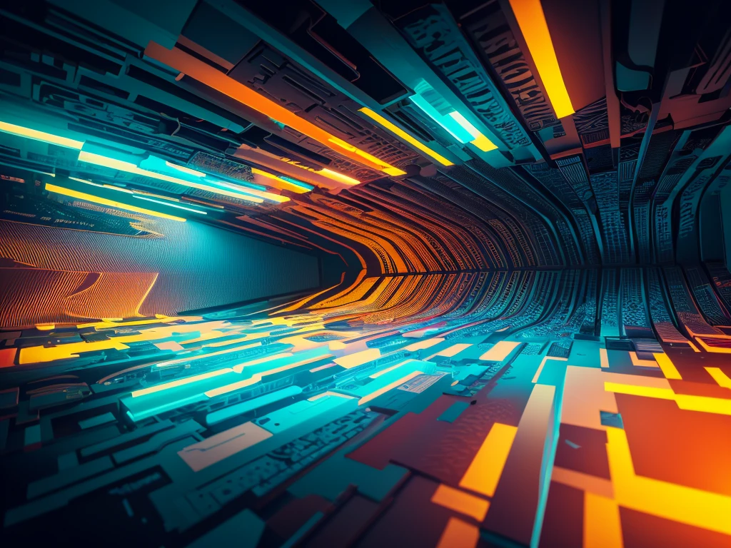 detailed 3D abstract background, intricate fractal patterns, dynamic geometry, vibrant colors, colorful lighting, futuristic, cinematic, high contrast, dramatic shadows and highlights, seamless looping, procedural textures, volumetric fog, depth of field, ultra-detailed, 8k, photorealistic