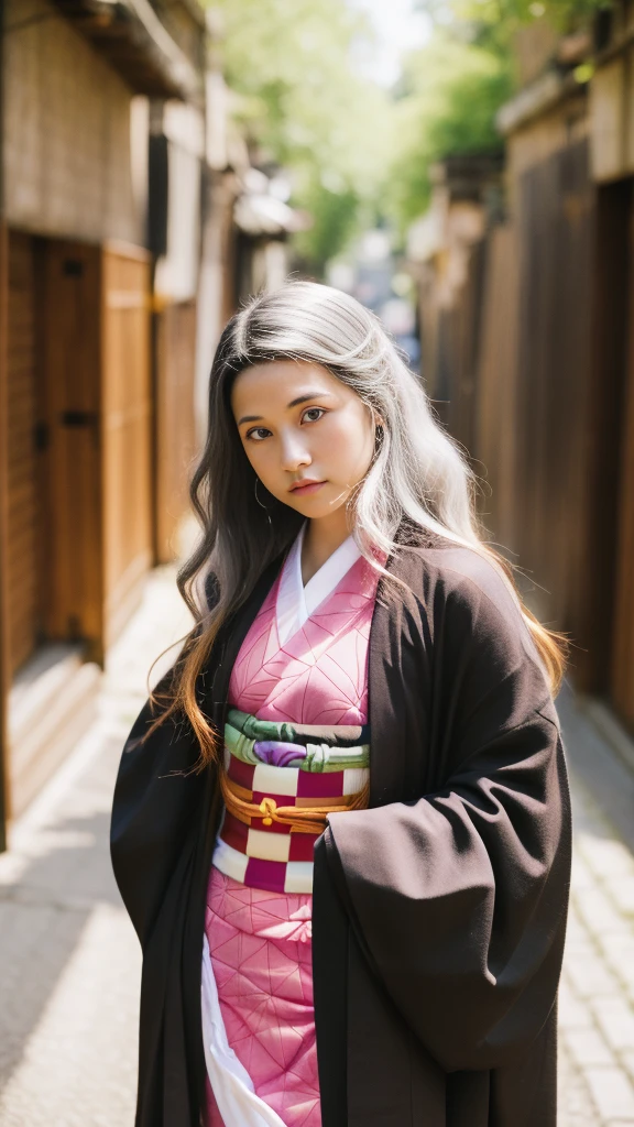 Cute Japanese woman, (16 years old), (Very cute face: 1.3), White moist skin, Looking at the camera, Melancholy expression,
BREAK,
Idol,
BREAK,
(Wearing cute kimono: 1.3), (Highly revealing kimono), Very large earrings, Short length,
BREAK,
(Fighting pose: 1.3),
BREAK,
(Long hair), (Pink hair: 1.2), (Wavy hair), (Gradient hair: 1.3), (Red hair at the ends),
BREAK,
(Realistic: 1.3), Masterpiece, Perfect lighting, (Ultra-high resolution), (8K), (Highly detailed: 1.4), (From the front), (Full body: 1.3), (Symmetrical: 1.2),
BREAK,
(Japanese city streets: 1.2),
BREAK,
(Demon Slayer: 1.4),
BREAK,
(Kasumi Arimura: 1.4),