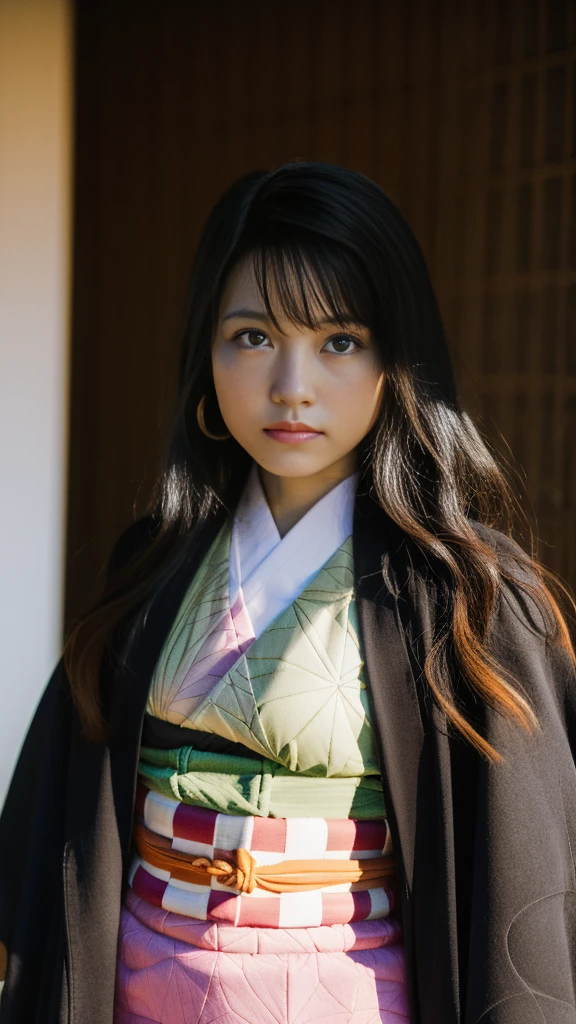 Cute Japanese woman, (16 years old), (Very cute face: 1.3), White moist skin, Looking at the camera, Melancholy expression,
BREAK,
Idol,
BREAK,
(Wearing cute kimono: 1.3), (Highly revealing kimono), Very large earrings, Short length,
BREAK,
(Fighting pose: 1.3),
BREAK,
(Long hair), (Pink hair: 1.2), (Wavy hair), (Gradient hair: 1.3), (Red hair at the ends),
BREAK,
(Realistic: 1.3), Masterpiece, Perfect lighting, (Ultra-high resolution), (8K), (Highly detailed: 1.4), (From the front), (Full body: 1.3), (Symmetrical: 1.2),
BREAK,
(Japanese city streets: 1.2),
BREAK,
(Demon Slayer: 1.4),
BREAK,
(Kasumi Arimura: 1.4),