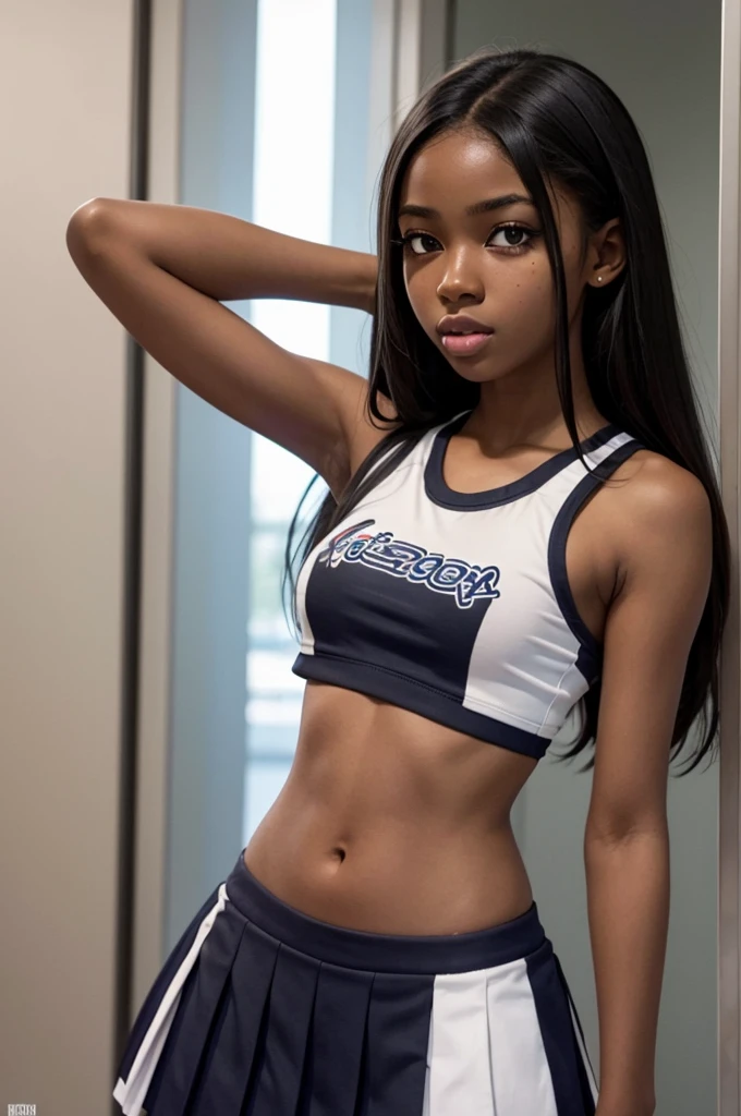 nsfw 3 naked girls, young body, young face, light skin Tanzanian girl, seductive smile, 13 years old, naked, necklace, earrings, current fashion, pony tail, detailed facial details, perfect face, sharpness, trendy art, sharp facial details, neon hair highlights, tiara, open legs, showing vagina, sofa, cheerleader skirt, matching top, coach's office, sexy cheerleader girl, sex with man, fucking man, sitting on small penis, glamour makeup.