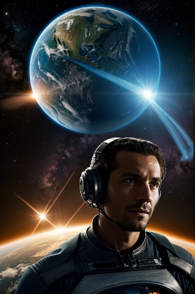 An image of humans in a space war against aliens