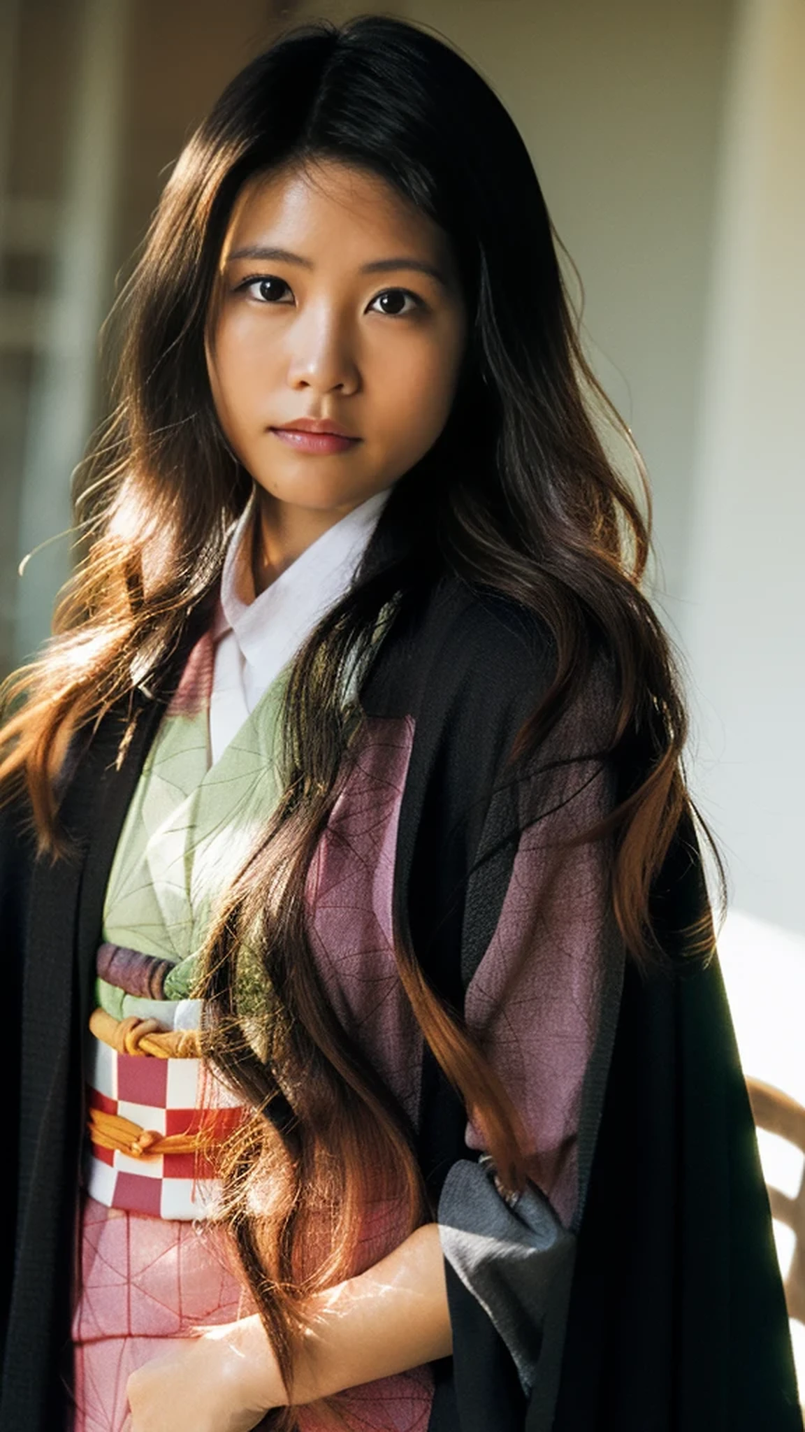 Cute Japanese woman, (************), (Very cute face: 1.3), White moist skin, Looking at the camera, Melancholy expression,
BREAK,
Idol,
BREAK,
(Wearing cute kimono: 1.3), (Highly revealing kimono), Very large earrings, Short length,
BREAK,
(Fighting pose: 1.3),
BREAK,
(Long hair), (Pink hair: 1.2), (Wavy hair), (Gradient hair: 1.3), (Red hair at the ends),
BREAK,
(Realistic: 1.3), Masterpiece, Perfect lighting, (Ultra-high resolution), (8K), (Highly detailed: 1.4), (From the front), (Full body: 1.3), (Symmetrical: 1.2),
BREAK,
(Japanese city streets: 1.2),
BREAK,
(Demon Slayer: 1.4),
BREAK,
(Kasumi Arimura: 1.4),