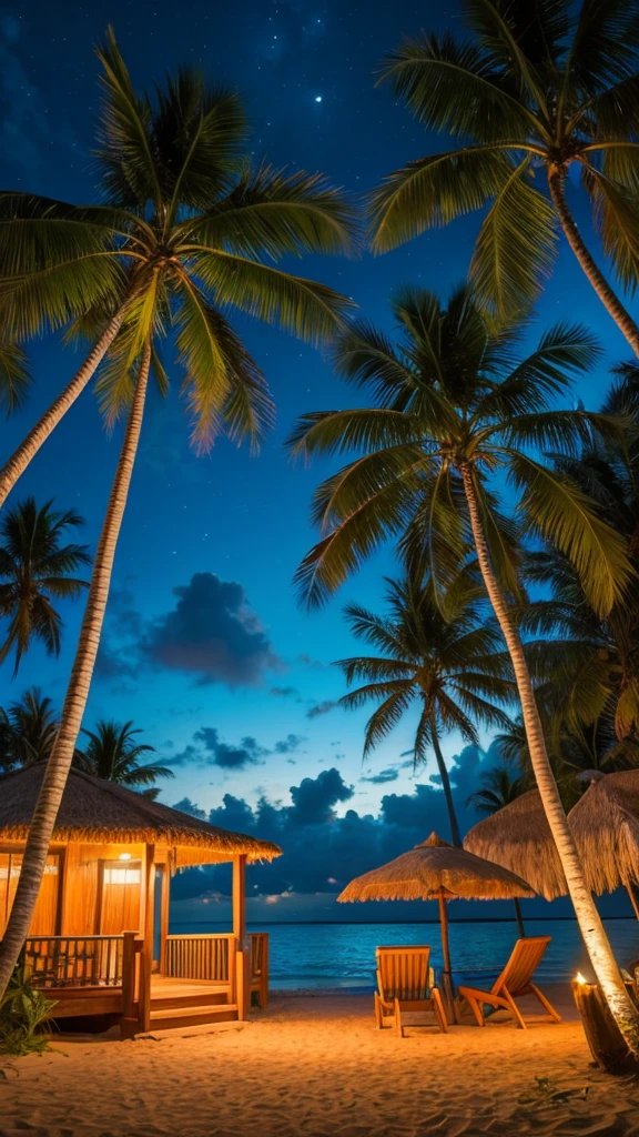 Tropical Beach Night view
