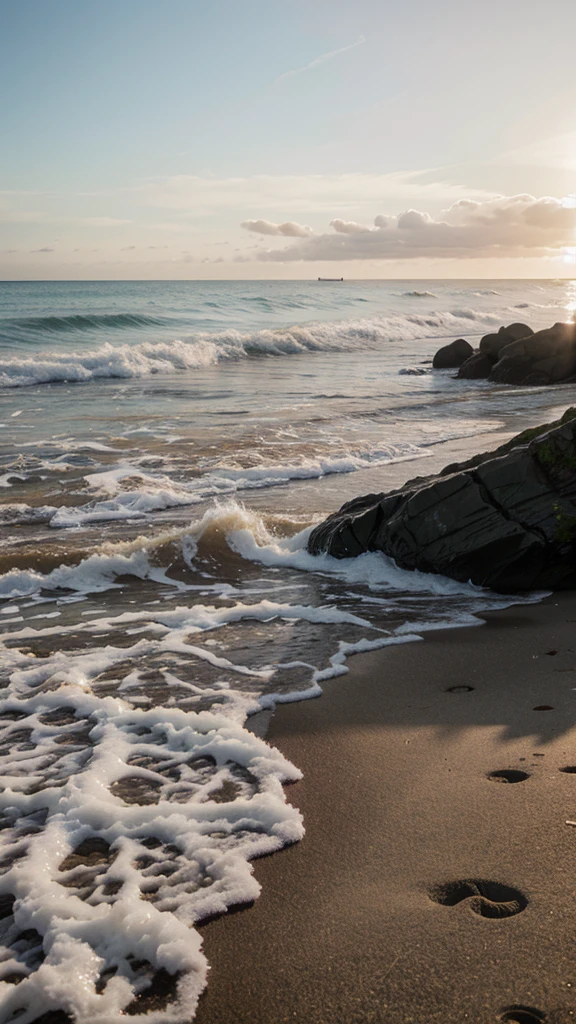 Cold afternoon beach 
