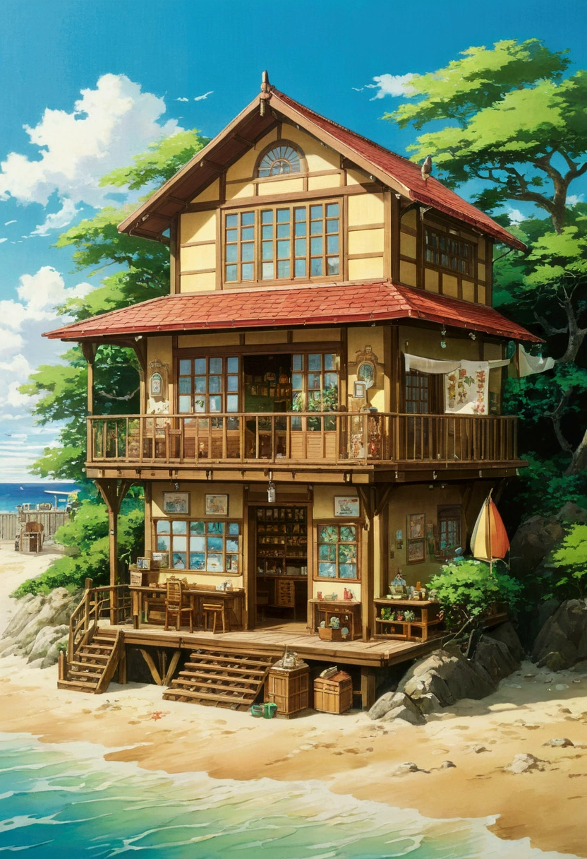 Ghibli　Summer Beach　wooden　Beach House　shop