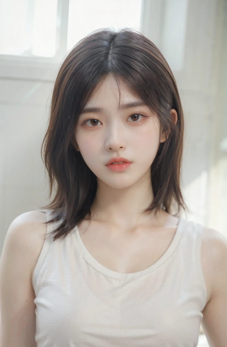 dressed, (photo realistic:1.4), (hyper realistic:1.4), (realistic:1.3),
(smoother lighting:1.05), (increase cinematic lighting quality:0.9), 32K,
1girl,20yo girl, realistic lighting, backlighting, light on face, ray trace, (brightening light:1.2), (Increase quality:1.4),
(best quality real texture skin:1.4), finely detailed eyes, finely detailed face, finely quality eyes,
(tired and sleepy and satisfied:0.0), face closeup, t-shirts,
(Increase body line mood:1.1), (Increase skin texture beauty:1.1)
