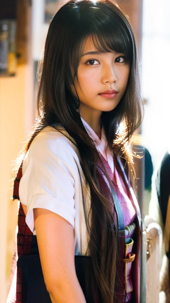 Cute Japanese woman, (16 years old), (Very cute face: 1.3), White moist skin, Looking at the camera, Melancholy expression,
BREAK,
Idol,
BREAK,
(Wearing cute kimono: 1.3), (Highly revealing kimono), Very large earrings, Short length,
BREAK,
(Fighting pose: 1.3),
BREAK,
(Long hair), (Pink hair: 1.2), (Wavy hair), (Gradient hair: 1.3), (Red hair at the ends),
BREAK,
(Realistic: 1.3), Masterpiece, Perfect lighting, (Ultra-high resolution), (8K), (Highly detailed: 1.4), (From the front), (Full body: 1.3), (Symmetrical: 1.2),
BREAK,
(Japanese city streets: 1.2),
BREAK,
(Demon Slayer: 1.4),
BREAK,
(Kasumi Arimura: 1.4),