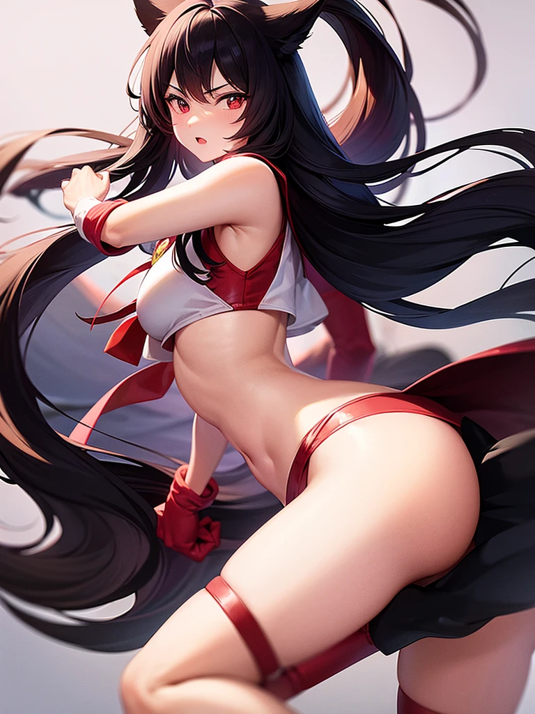 Fistfight、Fight、Sailor Mars、Black Hair、Long Hair、Panty shot