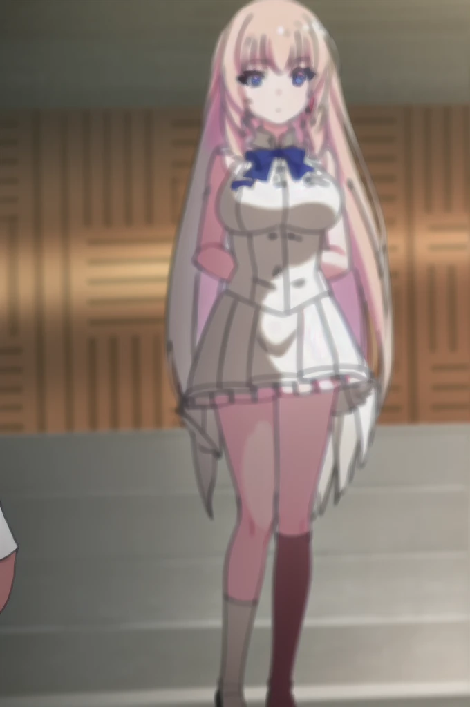 A girl，Long hair, Bangs, Pink Hair, Hair between the eyes, s eyes，蓝色s eyes:（1.5),  (Large Breasts:1.2), 
rest  锁骨, Wedding dress，veil，wedding，White Dress，Flowers，The skirt is broken，White socks，Tights，White knee socks，
Looking at the audience, whole body,
indoors, church，permanent，permanent，
rest (masterpiece:1.2), best quality, high resolution, Unity 8K wallpaper, (illustration:0.8), (美丽细致s eyes:1.6), Extremely detailed face, Perfect lighting, Extremely detailed CG, (Perfect hands, Perfect anatomical structure),