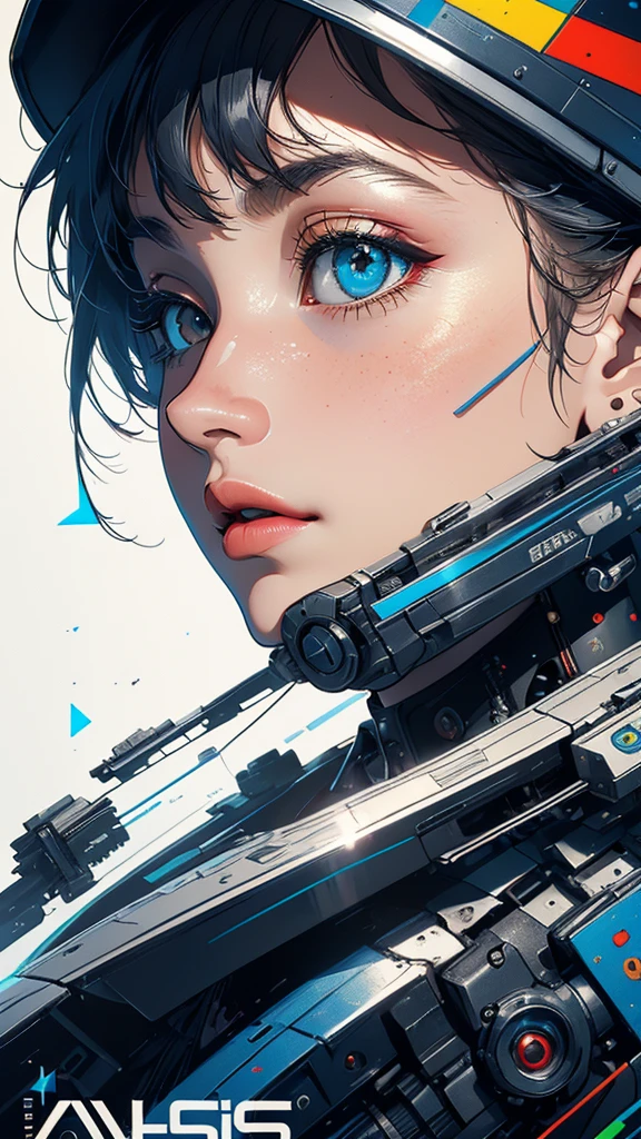 (((masterpiece, highest quality))),(((solo:1.2))),(((1girl:1.2))),32k wallpaper, very detailed, poster, vintage science fiction,(((((geometric cinematic movie poster))))), ((((bauhaus), shape,(((abstract))),(mid century modern),movie poster))),(((((portfolio))))),(((((Close-up))))),(((((bust up))))),((((more various angle)))),(((highlight))),Vast landscape,((((heterochromia)))),(((complete. detailed face))),(((Extremely talented))),(((most complecated machine))),Colorful color scheme