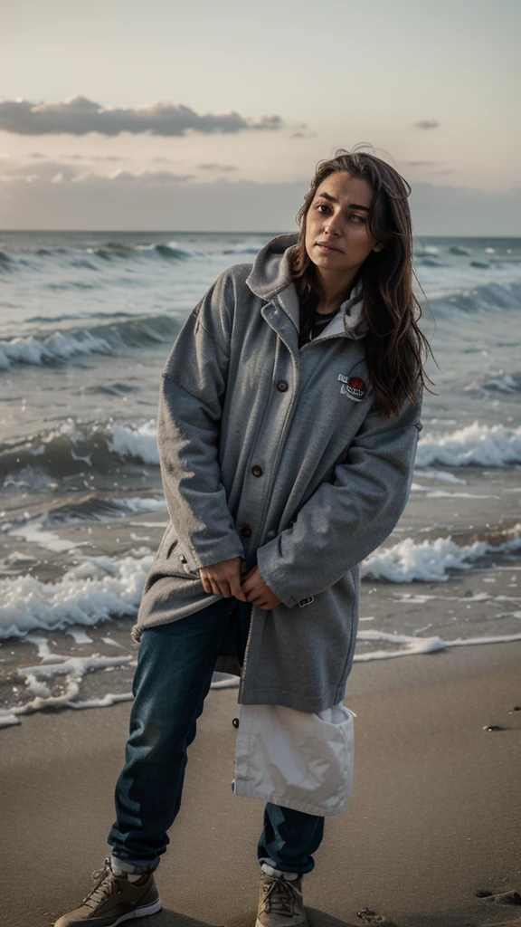 Cold and ugly afternoon on the beach