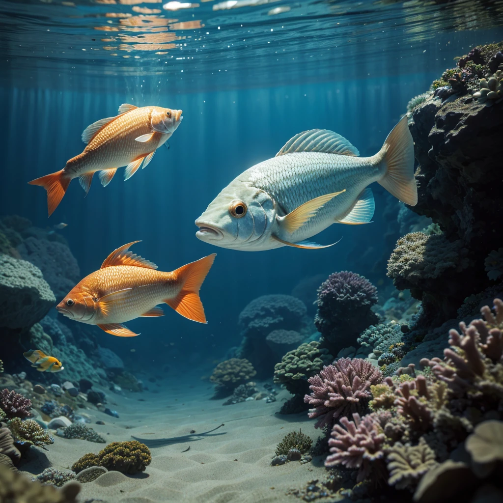 Fish swimming warm water