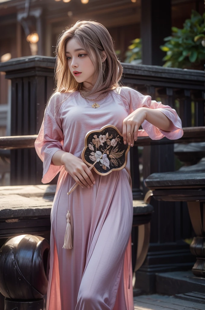 (best quality,high resolution,masterpiece:1.2),Extremely detailed,Practical:1.37,Traditional portrait style,Detailed face and eyes,Beautiful lips,Fine brushwork,Soft, Flowing hair,Delicate flowers blooming in the background,Subtle color palette,Soft lighting,A seamless blend of reality and fantasy,Ethereal atmosphere,Traditional Beauty,Seductive pose,Antique Clothes,Colorful but not harsh,Subtle textures,Attention to detail,Beautiful posture,Expressive eyes,Female characteristics,ingenious composition,Artistic talent,An evocative gaze,Dreamy atmosphere,A sensual and elegant performance,The perfect balance of elegance and sensuality,Delicate facial features and expressions.