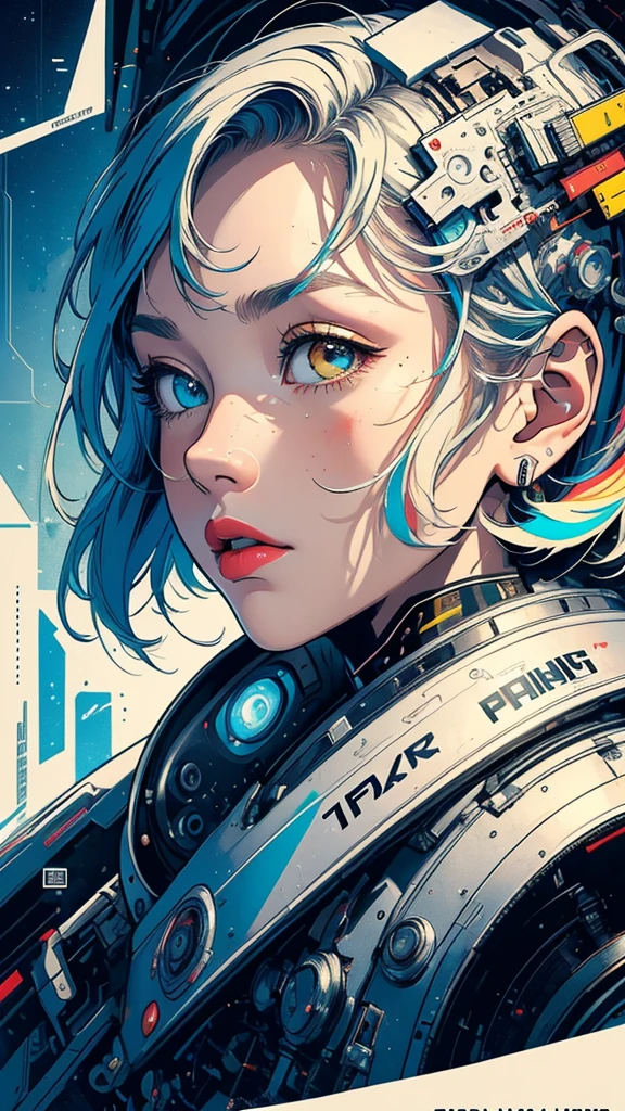 (((masterpiece, highest quality))),(((solo:1.2))),(((1girl:1.2))),32k wallpaper, very detailed, poster, vintage science fiction,(((((geometric cinematic movie poster))))), ((bauhaus)),(shape),(((abstract))),(mid century modern),movie poster,(((((portfolio))))),(((((Close-up))))),(((((bust up))))),((((more various angle)))),(((highlight))),Vast landscape,((((heterochromia)))),(((complete. detailed face))),(((Extremely talented))),(((most complecated machine))),Colorful color scheme