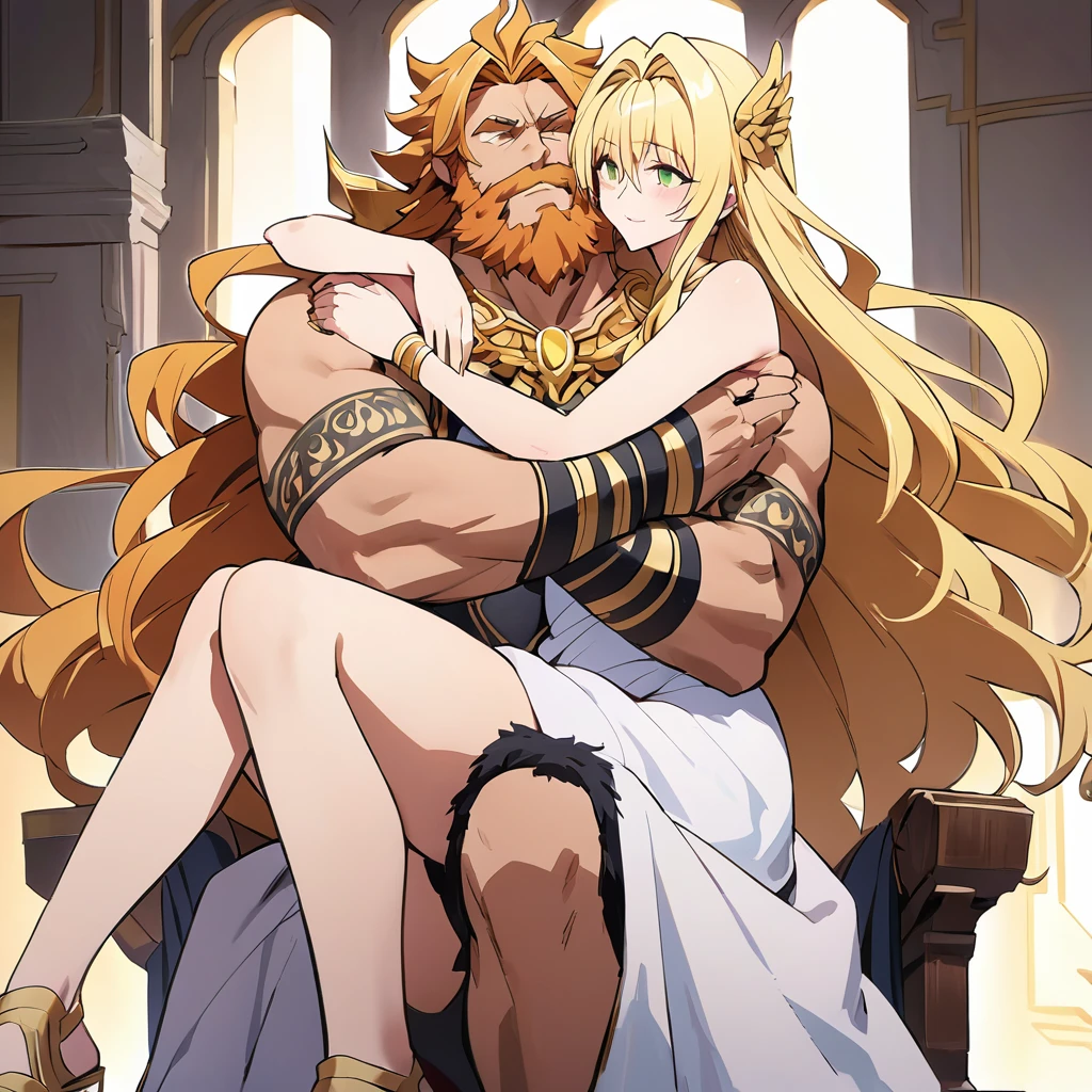 One old man King giant race and one young princess human race, anime, age gap, age difference, father and daughter incest, old man 70, long beard white, crown, face hypnotized, hairy body, naked, big long penis erect, cumming, he carries his daughter strongly with bondage, hypnotic forced to rape, ass fuck positions, sexy young princess 18, size tiny and slim, little pregnant, hairstyle blond, mouth open, face embarrassing blushed, in comfort sitting position for sex, one old man, one young girl chains handcuffs bondage, naked, nsfw, on prison dungeon.