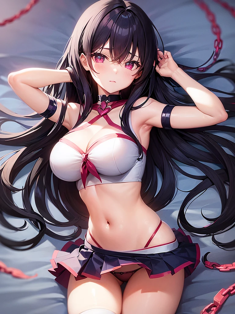Get caught by the bad guys、Chained all over the body、Sailor Mars、Black Hair、Long Hair、Big Breasts、Panty shot、Pleated skirt