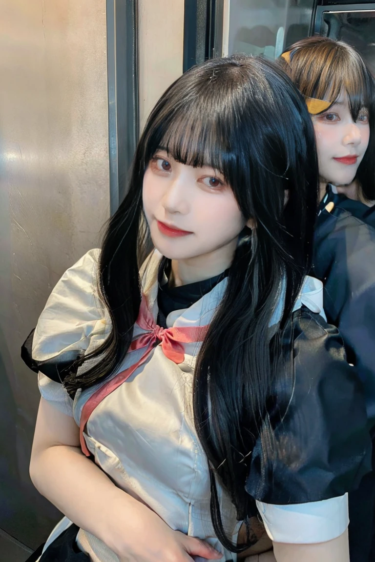 (molesting:1.5)、1girl in、(Full body shot)、1male people、(((High school girl being molested:1.5)))、(Super beautiful)、(beauitful face:1.5)、she is crying、(high-school uniform:1.2)、(Inside a crowded train in Japan:1.5)、A man forcibly kisses her、(A man takes off his skirt:1.5)、(Man hugs her chest:1.5)、(At SFW:1.1)、(((Visible from the sailor blouse)))、(moaning in pain:1.3)、(ecstacy:1.5)、
