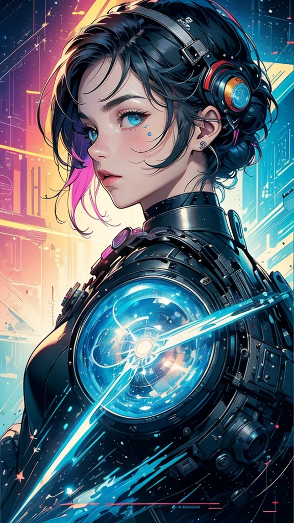 (((masterpiece, highest quality))),(((solo:1.2))),(((1girl:1.2))),32k wallpaper, very detailed, poster, vintage science fiction,(((((geometric cinematic movie poster))))), ((bauhaus)),(shape),(((abstract))),(mid century modern),movie poster,(((((portfolio))))),(((((Close-up))))),(((((bust up))))),((((more various angle)))),(((highlight))),Vast landscape,((((heterochromia)))),(((complete. detailed face))),(((Extremely talented))),(((most complecated machine))),Colorful color scheme