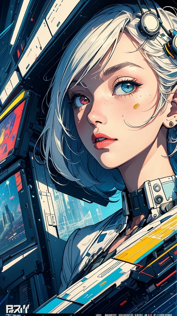 (((masterpiece, highest quality))),(((solo:1.2))),(((1girl:1.2))),32k wallpaper, very detailed, poster, vintage science fiction,(((((geometric cinematic movie poster))))), ((bauhaus)),(shape),(((abstract))),(mid century modern),movie poster,(((((portfolio))))),(((((Close-up))))),(((((bust up))))),((((more various angle)))),(((highlight))),Vast landscape,((((heterochromia)))),(((complete. detailed face))),(((Extremely talented))),(((most complecated machine))),Colorful color scheme