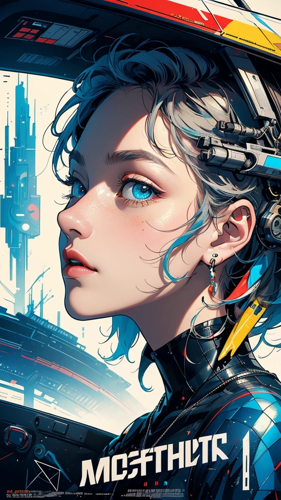 (((masterpiece, highest quality))),(((solo:1.2))),(((1girl:1.2))),32k wallpaper, very detailed, poster, vintage science fiction,(((((geometric cinematic movie poster))))), ((bauhaus)),(shape),(((abstract))),(mid century modern),movie poster,(((((portfolio))))),(((((Close-up))))),(((((bust up))))),((((more various angle)))),(((highlight))),Vast landscape,((((heterochromia)))),(((complete. detailed face))),(((Extremely talented))),(((most complecated machine))),Colorful color scheme