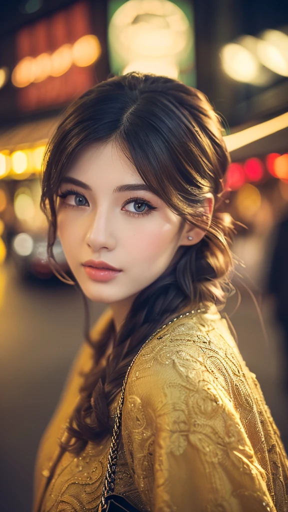 (masterpiece,best quality,ultra-detailed:1.6),(1girl,beautiful detailed eyes:1.2,beautiful detailed lips,extremely detailed face,long eyelashes),city street,chinese girl walking with shopping bag,solo,illustration,realistic,photorealistic,vivid colors,cinematic lighting,dramatic atmosphere,detailed background,urban environment,realistic textures,dynamic pose,serene expression