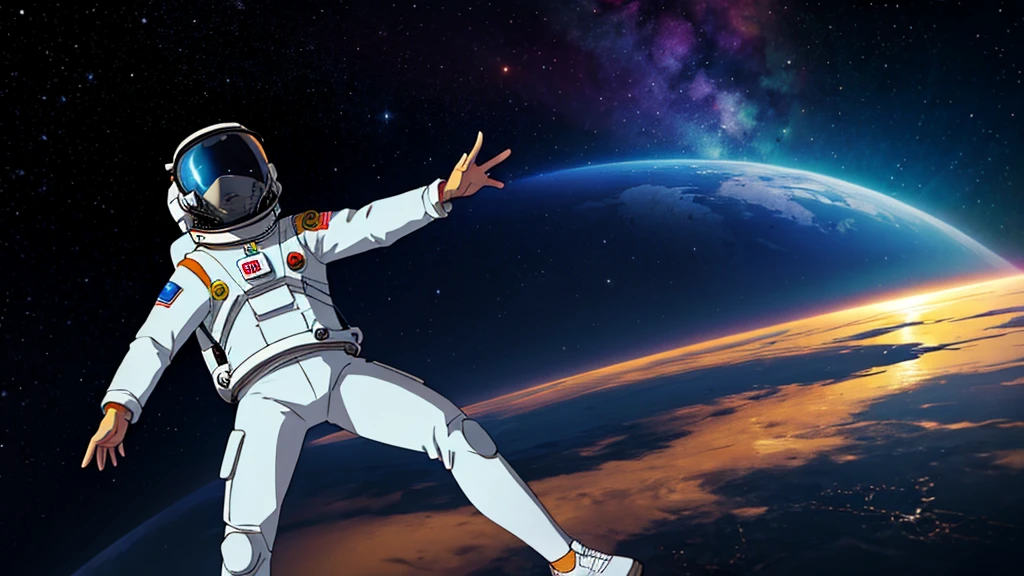 Universe, artwork, star, astronaut