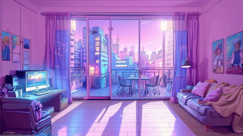 Girl is a trader, Pink Theme, Style Anime, computer, living room, in the computer screen is chart stock night light , (Very detailed:1.2), (Warm Light:1.2), masterpiece, Surreal,32K, Very detailedCG Unity 8K壁紙, Highest quality  (masterpiece,Highest quality:1.5)