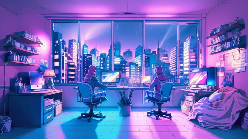 Girl is a trader, Pink Theme, Style Anime, computer, living room, in the computer screen is chart stock night light , (Very detailed:1.2), (Warm Light:1.2), masterpiece, Surreal,32K, Very detailedCG Unity 8K壁紙, Highest quality  (masterpiece,Highest quality:1.5)