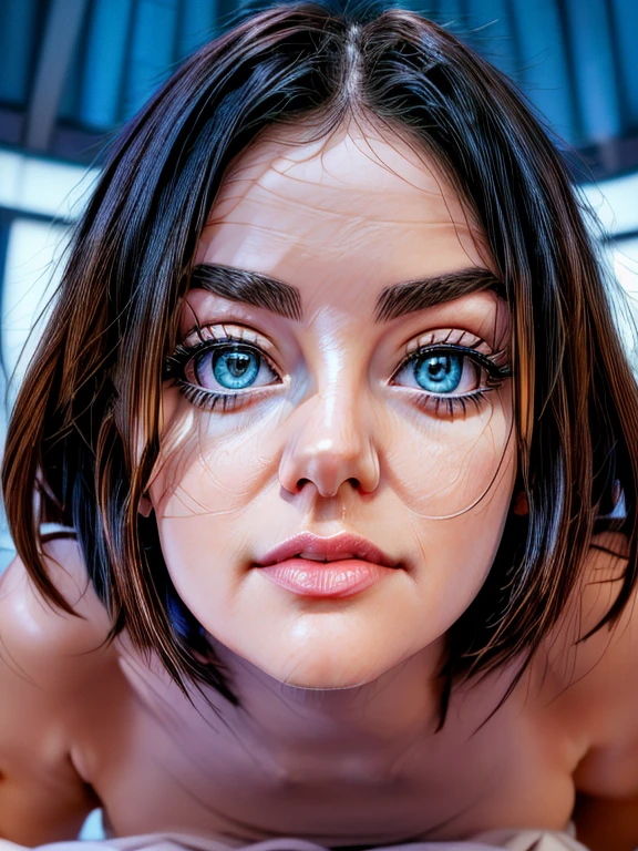 ((Extremely thin Lucy Hale, symmetrical body, medium breasts, Waist slender, wide hip, Round ass, sensual and beautiful, symmetrical and well-detailed face with rich details, short blue blouse, mãos perfect symmetry sem erros)), using the best shadow lighting techniques, mesmerizing that transcends the visual, image in stunning 8k resolution and raw format to preserve the highest quality of details. ultra-realistic image, perfect symmetry, vibrant and clear, dynamic view, high level of detail and definition, 1200 PPI – Photographic resolution with greater color realism, hyperrealisti, high fidelity, cinematic, 8K UHD image resolution.