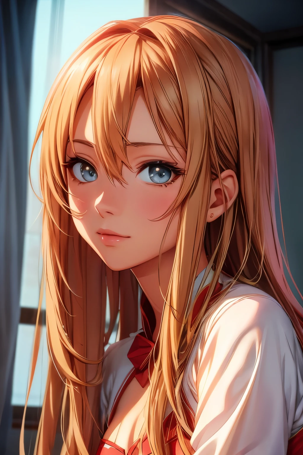 Hot Asuna from Anime Sword Art Online, CG 8k ultra-realista, hot woman, seductive eyes, make-up