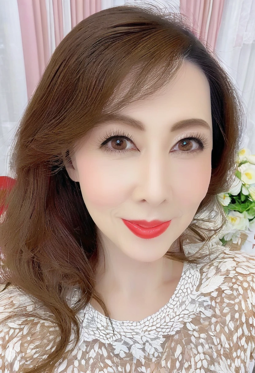 (masterpiece, best quality: 1.2),mature woman, exquisite eyes,， （（lace sweater））, Huge natural，（8k）（HD）