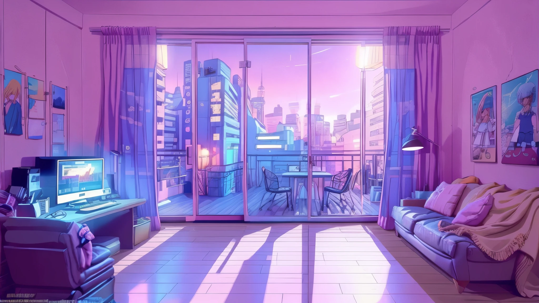 Girl is a trader, Pink Theme, Style Anime, computer, living room, in the computer screen is chart stock night light , (Very detailed:1.2), (Warm Light:1.2), masterpiece, Surreal,32K, Very detailedCG Unity 8K壁紙, Highest quality  (masterpiece,Highest quality:1.5)