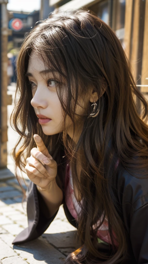 Cute Japanese woman, (), (Very cute face: 1.3), White moist skin, Looking at the camera, Melancholy expression,
BREAK,
Idol,
BREAK,
(Wearing cute kimono: 1.3), (Highly revealing kimono), Very large earrings, Short length,
BREAK,
(Fighting pose: 1.3),
BREAK,
(Long hair), (Pink hair: 1.2), (Wavy hair), (Gradient hair: 1.3), (Red hair at the ends),
BREAK,
(Realistic: 1.3), Masterpiece, Perfect lighting, (Ultra-high resolution), (8K), (Very detailed: 1.4), (From the front), (Full body: 1.4), (Symmetrical: 1.2),
BREAK,
(Shibuya city in Japan: 1.2),
BREAK,
(Demon Slayer: 1.4),
BREAK,
(Kasumi Arimura: 1.4),
