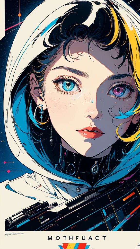 (((masterpiece, highest quality))),(((solo:1.2))),(((1girl:1.2))),32k wallpaper, very detailed, poster, vintage science fiction,(((((geometric cinematic movie poster))))), ((bauhaus)),(shape),(((abstract))),(mid century modern),movie poster,(((((portfolio))))),(((((Close-up))))),(((((bust up))))),((((more various angle)))),(((highlight))),Vast landscape,((((heterochromia)))),(((complete. detailed face))),(((Extremely talented))),(((most complecated machine))),(Colorful color scheme)