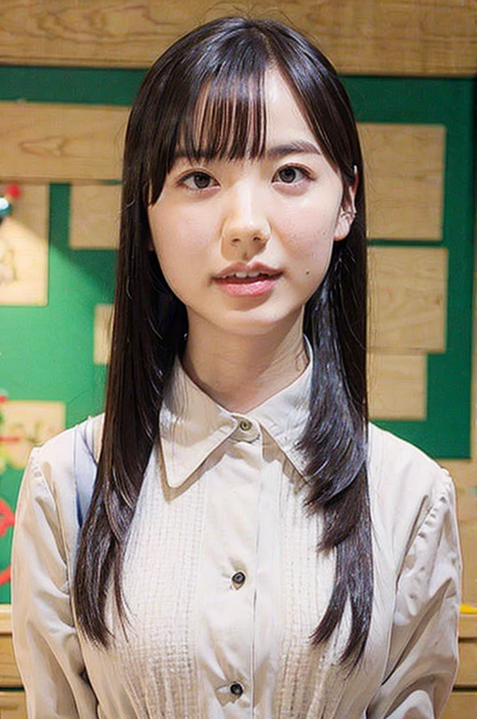 do sex, do fuck, slender girl, (make up:1.1), idol:1.2), small breasts, at school room, (upper body shot:1.1), cowboy shot
