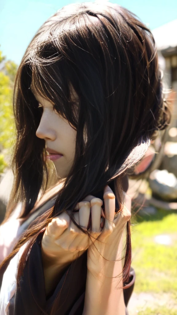 Cute Japanese woman, (16 years old), (Very cute face: 1.3), White moist skin, Looking at the camera, Melancholy expression,
BREAK,
Idol,
BREAK,
(Wearing cute kimono: 1.3), (Highly revealing kimono), Very large earrings, Short length,
BREAK,
(Fighting pose: 1.3),
BREAK,
(Long hair), (Pink hair: 1.2), (Wavy hair), (Gradient hair: 1.3), (Red hair at the ends),
BREAK,
(Realistic: 1.3), Masterpiece, Perfect lighting, (Ultra-high resolution), (8K), (Very detailed: 1.4), (From the front), (Full body: 1.4), (Symmetrical: 1.2),
BREAK,
(Shibuya city in Japan: 1.2),
BREAK,
(Demon Slayer: 1.4),
BREAK,
(Kasumi Arimura: 1.4),