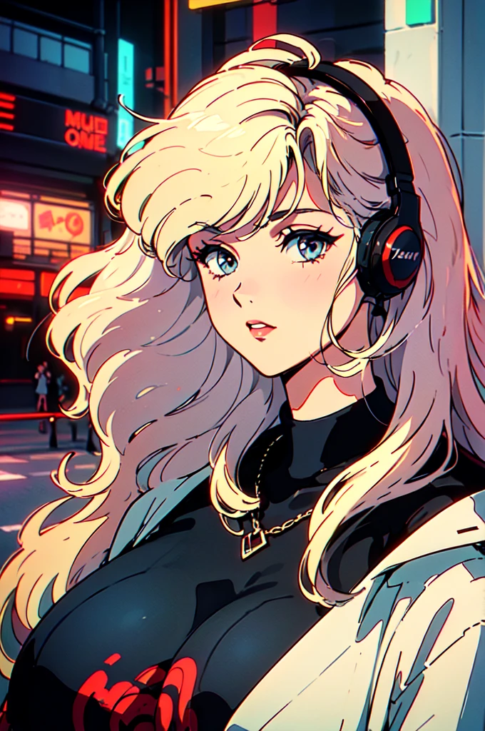 (80's, retro, city pop poster:1.5), (album cover), (masterpiece, best quality, intricate detail), (pastel colors:1.3), best photo pose,
girl, 独奏, smile,
City Scenes, night city, tokyo, high fashion, An illustration:
The album cover created with SeaArt、A masterpiece retro city pop poster。A blonde girl with short hair drawn in the highest quality 4K image quality、Drawn in dynamic poses and angles。Her eyes are bright blue、He is dressed in stylish clothes like a rapper.。She puts on headphones、Holds the guitar powerfully。
background:
In a dark room、Blue light shines、It creates a fantastic atmosphere。The room is about the size of a 1K apartment.、The window offers a view of downtown Shinjuku.。The lights of the buildings and the brilliance of the signs、Combined with the blue light, it creates a fantastic atmosphere.。
This album cover is、Incorporating the retro atmosphere of the 80s and the charm of city pop、最高品質のアニメAn illustrationとして完成されています。