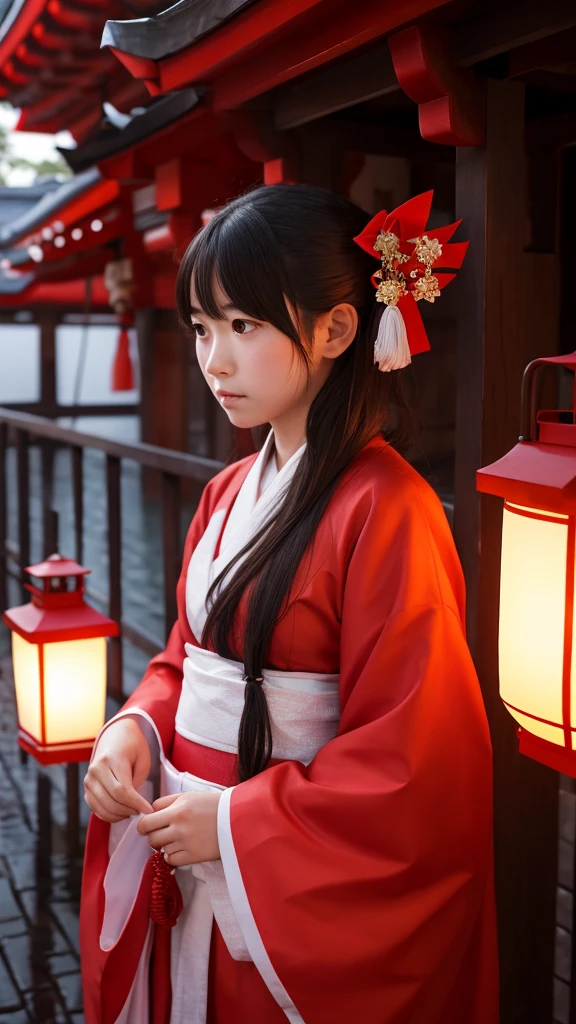Lantern Floating: Sad-faced Shrine Maiden