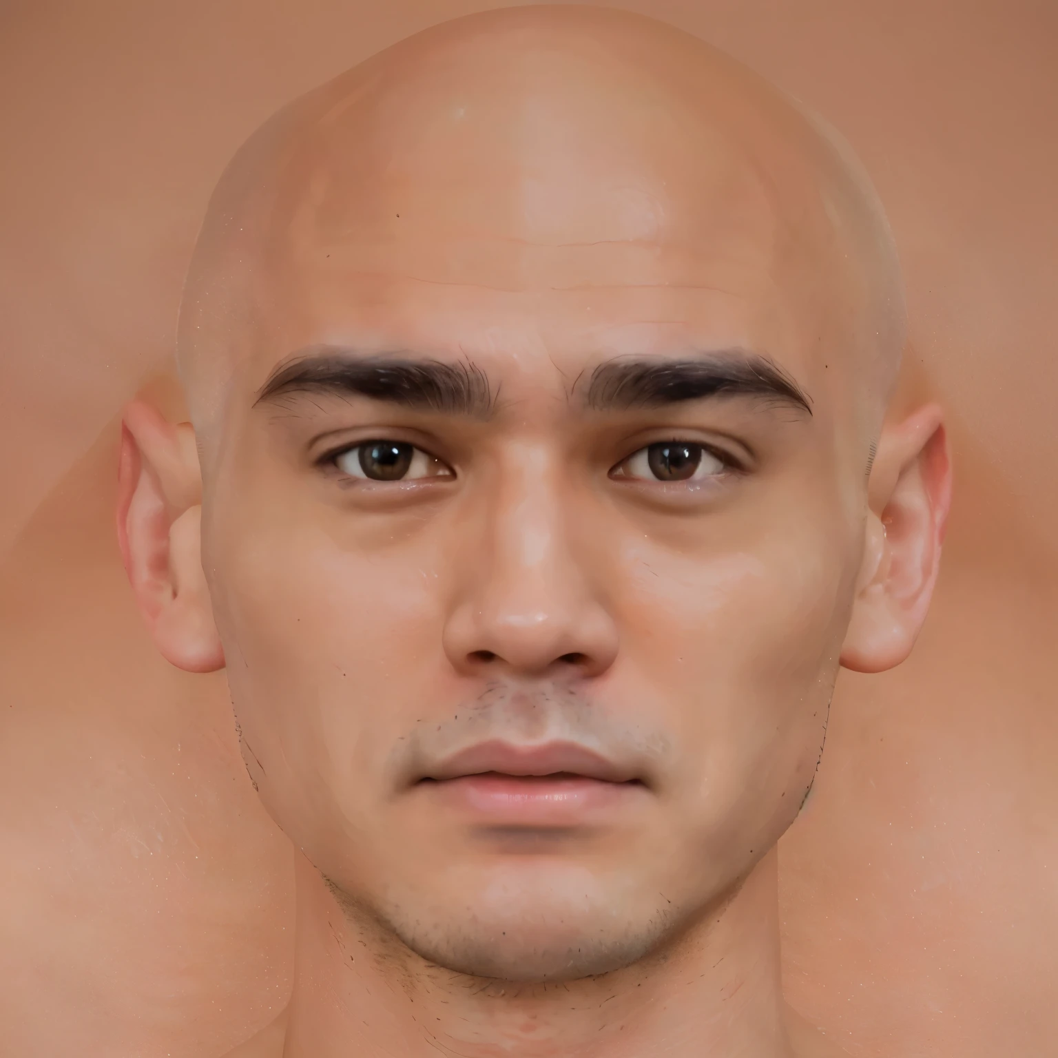 white man with a bald head and no shirt on, south east asian with round face, realistically rendered face, real detailed face, realistic face, average human face, with detailed facial features, detailed human face, single realistic face, face realistic, face very realistic, accurate detailed face, extremely realistic face, highy detailed face, cleary see face