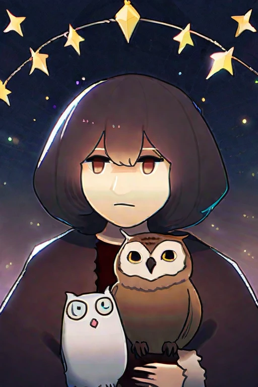((Лучшее качество)), ((шедевр)), (подробный), the cat next to the owl