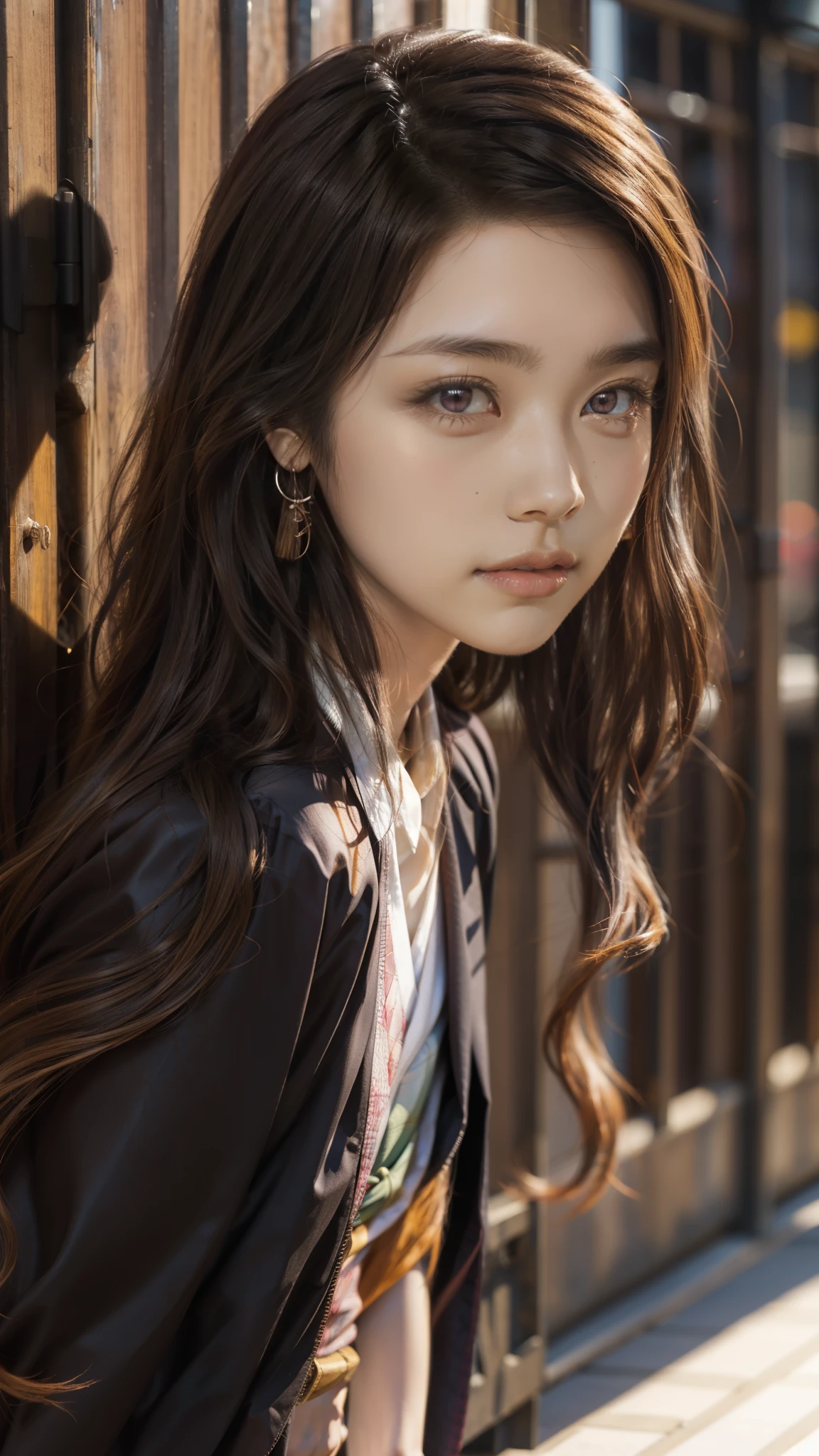 Cute Japanese woman, (16 years old), (Very cute face: 1.3), White moist skin, Looking at the camera, Melancholy expression,
BREAK,
Idol,
BREAK,
(Wearing cute kimono: 1.3), (Highly revealing kimono), Very large earrings, Short length,
BREAK,
(Fighting pose: 1.3),
BREAK,
(Long hair), (Pink hair: 1.2), (Wavy hair), (Gradient hair: 1.3), (Red hair at the ends),
BREAK,
(Realistic: 1.3), Masterpiece, Perfect lighting, (Ultra-high resolution), (8K), (Very detailed: 1.4), (From the front), (Full body: 1.4), (Symmetrical: 1.2),
BREAK,
(Shibuya city in Japan: 1.2),
BREAK,
(Demon Slayer: 1.4),
BREAK,
(Kasumi Arimura: 1.4),