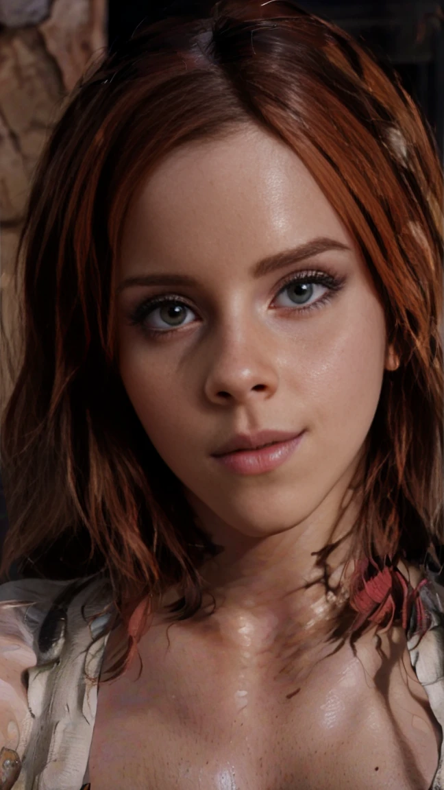 (best quality,4k,8k,highres,masterpiece:1.2),ultra-detailed,(realistic,photorealistic,photo-realistic:1.37),1girl,beautiful detailed eyes,beautiful detailed lips,extremely detailed eyes and face,longeyelashes,emma watson,red hair,black widow,sexy look,mysterious,moody,dramatic lighting,cinematic,dark and intense