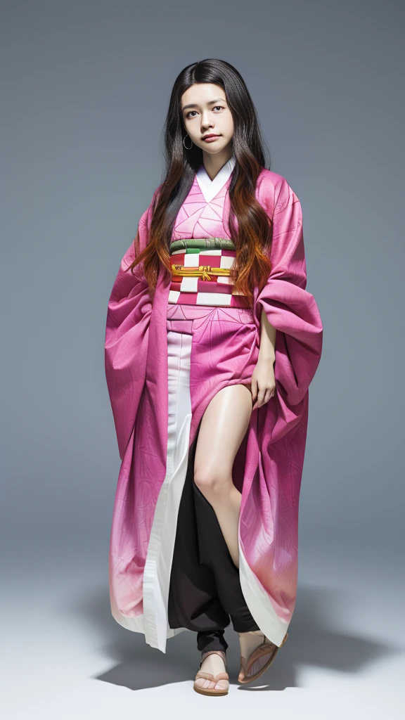 Cute Japanese woman, (16 years old), (Very cute face: 1.3), White moist skin, Looking at the camera, Melancholy expression,
BREAK,
Idol,
BREAK,
(Wearing cute kimono: 1.3), (Highly revealing kimono), Very large earrings, Short length,
BREAK,
(Fighting pose: 1.3),
BREAK,
(Long hair), (Pink hair: 1.2), (Wavy hair), (Gradient hair: 1.3), (Red hair at the ends),
BREAK,
(Realistic: 1.3), Masterpiece, Perfect lighting, (Ultra-high resolution), (8K), (Very detailed: 1.4), (From the front), (Full body: 1.4), (Symmetrical: 1.2),
BREAK,
(Shibuya city in Japan: 1.2),
BREAK,
(Demon Slayer: 1.4),
BREAK,
(Kasumi Arimura: 1.4),