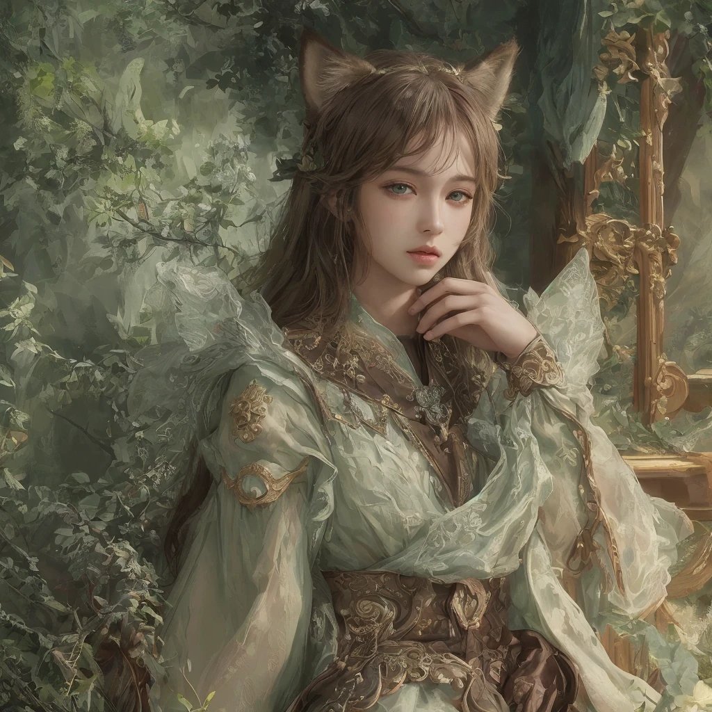 (solo:1.5),(masterpiece:1.5),(best quality:1.5),(bust:1.3),Amazing,beautiful detailed,extremely detailed wallpaper,extremely detailed CG unity 8k wallpaper,extremely delicate and beautiful eyes,1boy, green eyes,,fox-ears,