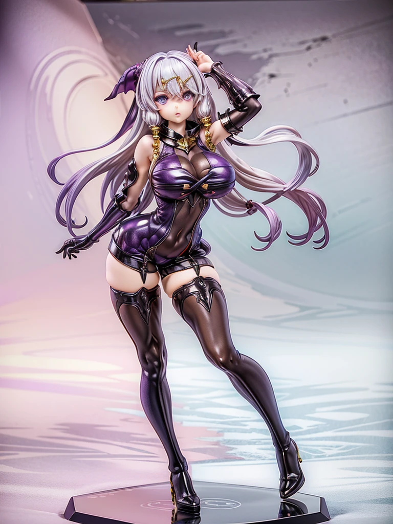 Big Breasts, Look straight ahead, Turn your body forward, Purple Bondage:1.8, Purple Dress, tights, Knee-high boots, Shorts:1.5, Low skin area, Perfect proportions, Older sister in her 20s